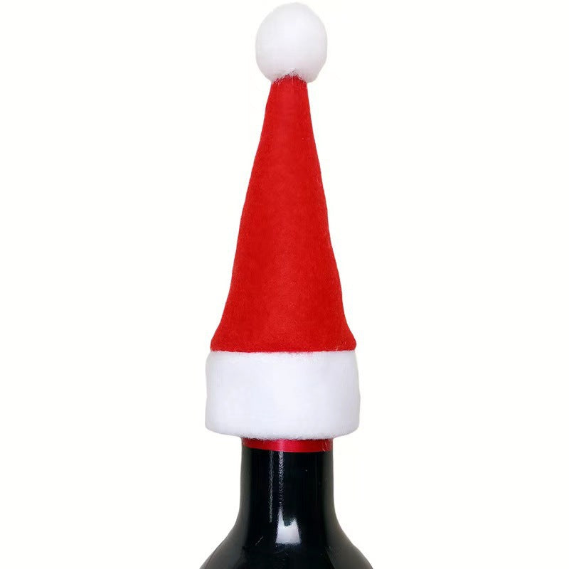 Christmas Wine Bottle Decoration Hat and Scarf Set
