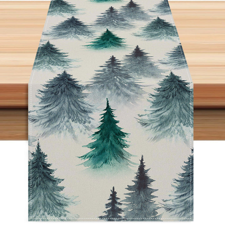 Christmas Table Runner for Cozy Winter Woodland Decor