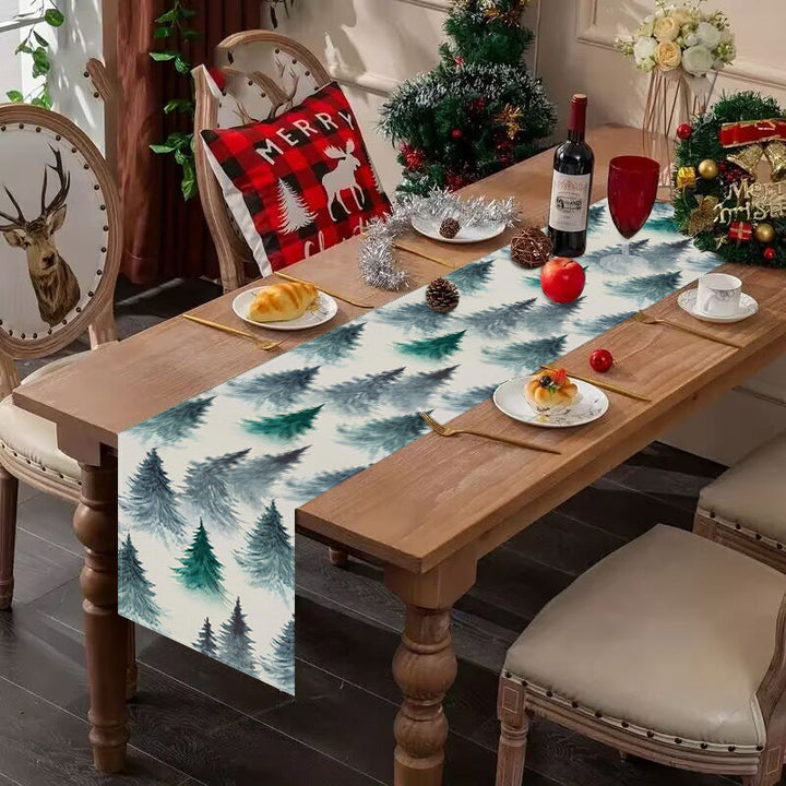 Christmas Table Runner for Cozy Winter Woodland Decor