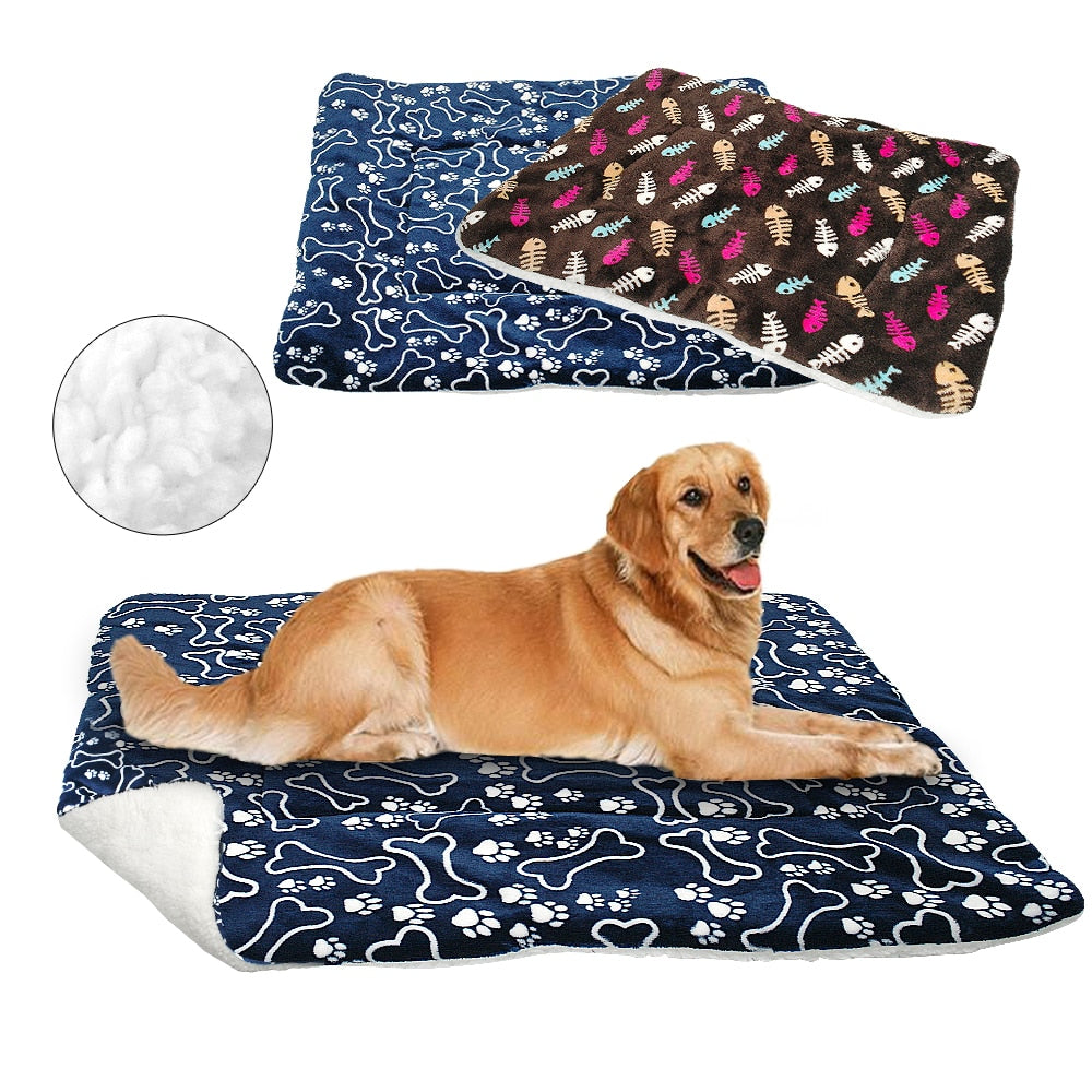Pet Bed Mat for Dogs & Cats | Warm Plush Comfort Pad