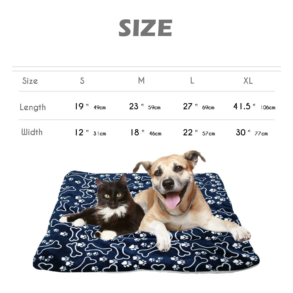 Pet Bed Mat for Dogs & Cats | Warm Plush Comfort Pad