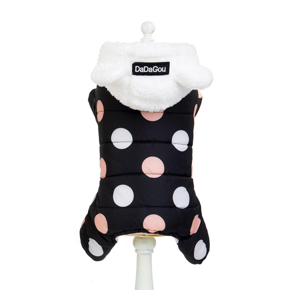 Small Dog Winter Hoodie Coat – Warm Polka Dot Cover