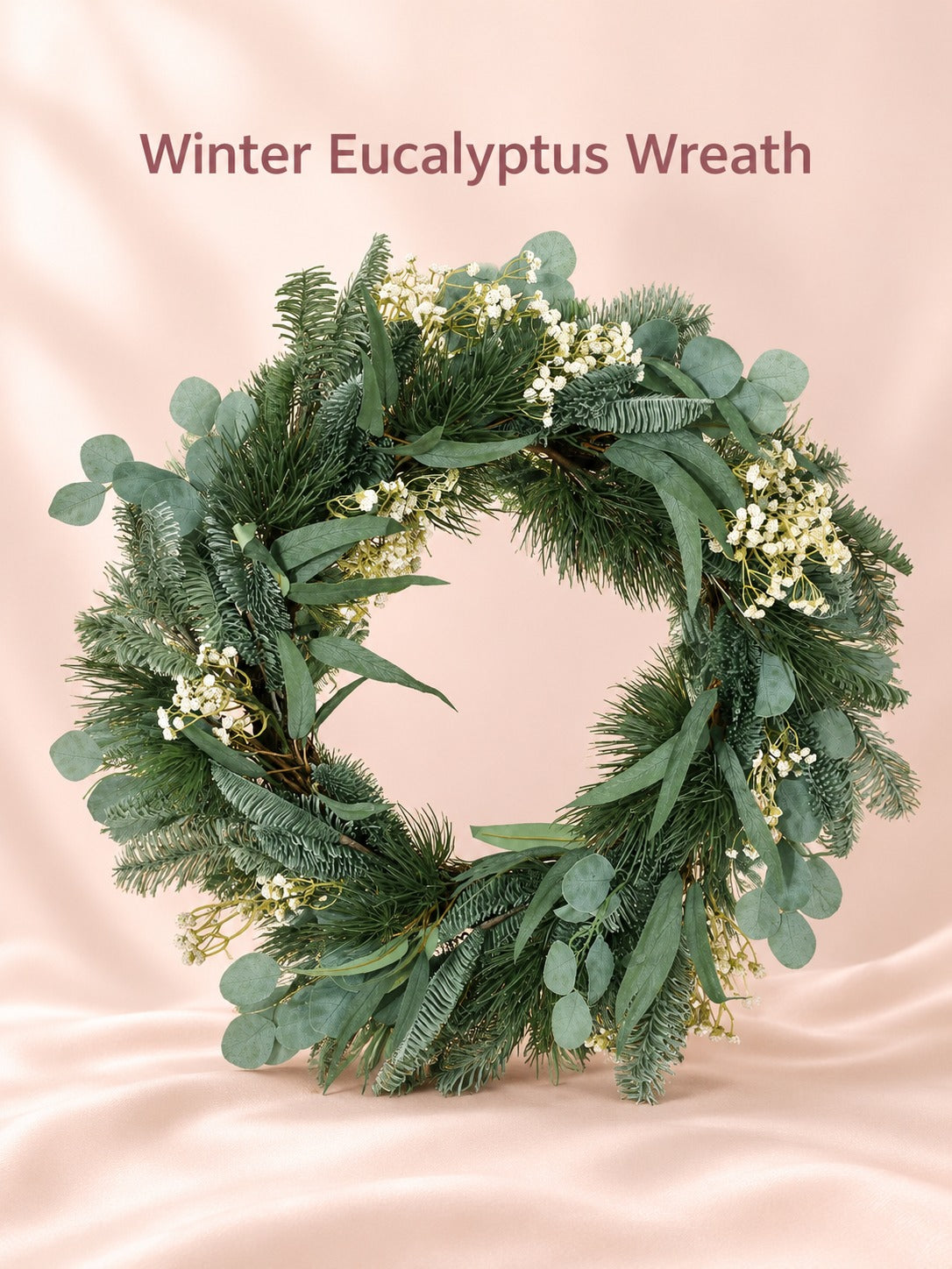 Winter Wreath with Eucalyptus and Pine, 30.5-Inch Size