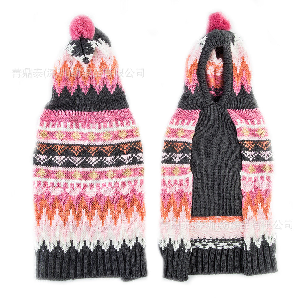 Small Dog Sweater With Hood | Cozy Colorful Winter Outfit