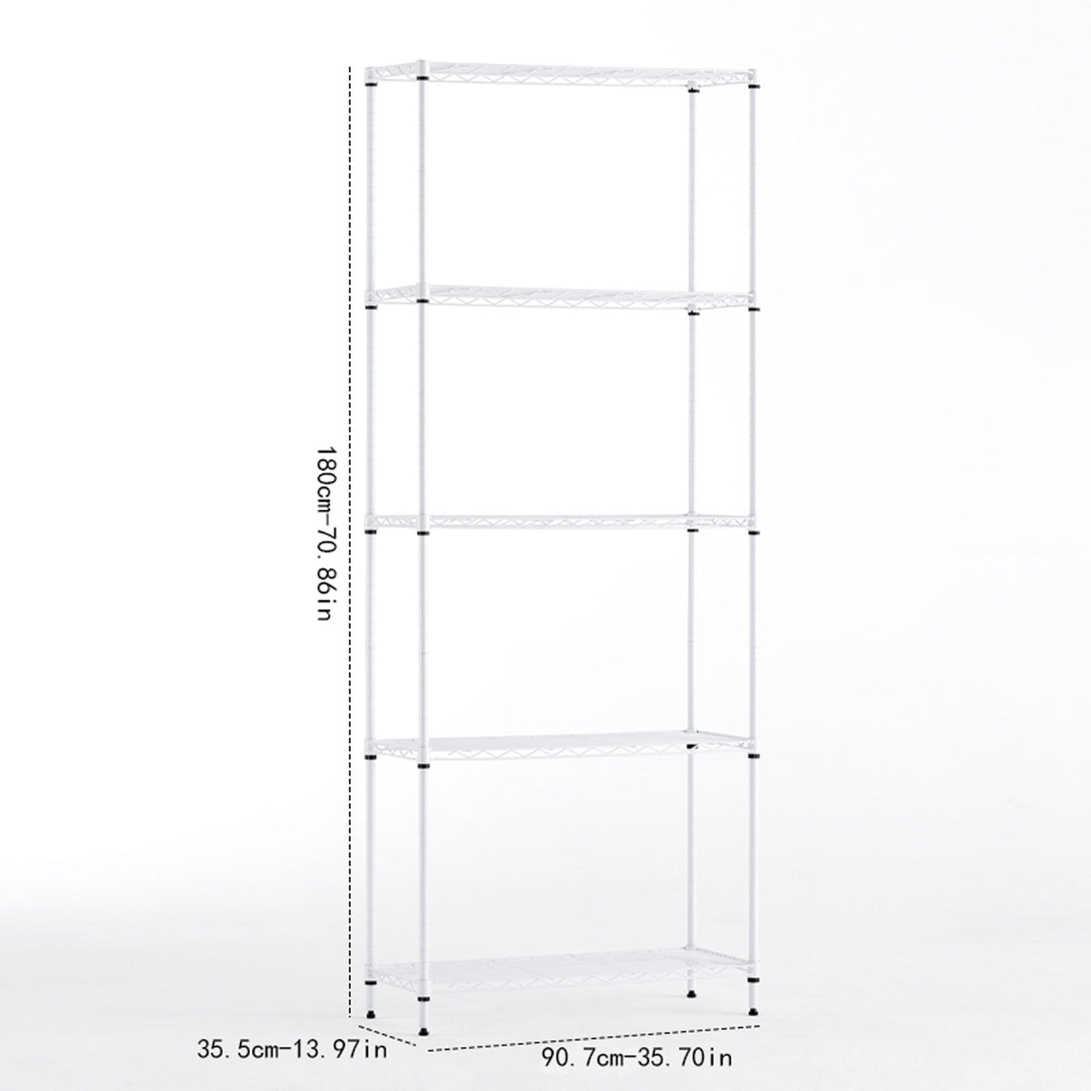 5-Tier Adjustable Wire Shelving Rack for Kitchen Storage