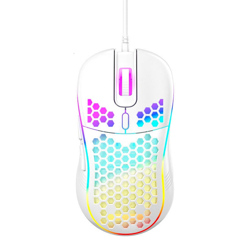 Lightweight Honeycomb Gaming Mouse with RGB Glow
