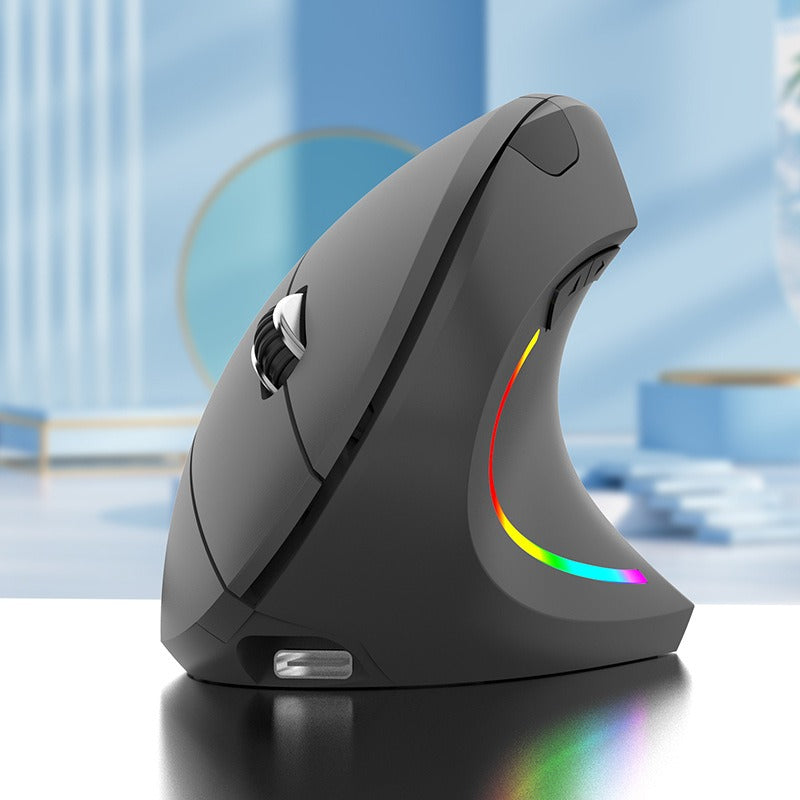 Wireless Vertical Mouse for Wrist Comfort & RGB Glow