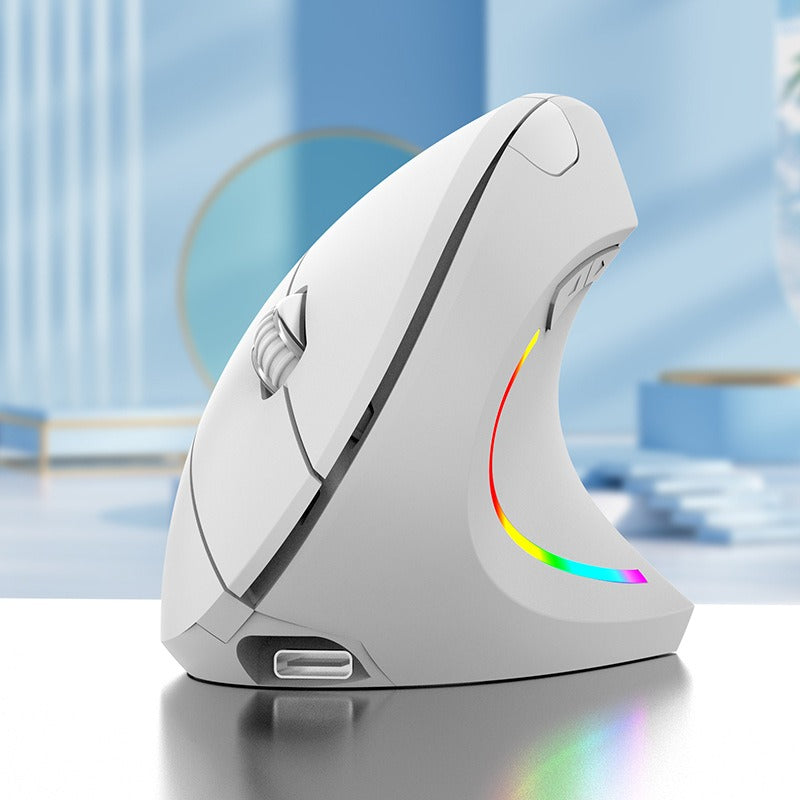 Wireless Vertical Mouse for Wrist Comfort & RGB Glow