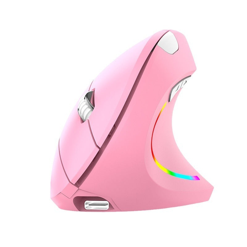 Wireless Vertical Mouse for Wrist Comfort & RGB Glow