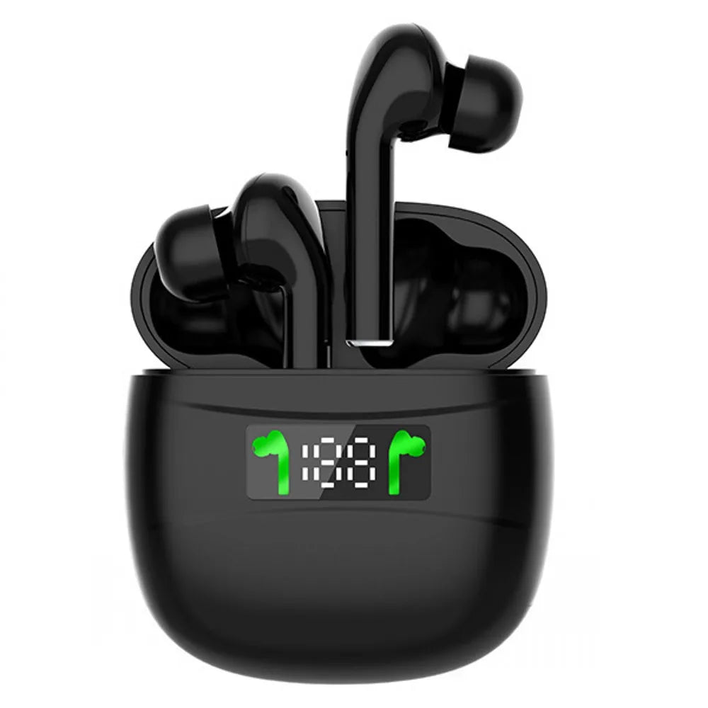 Wireless Earbuds with LED Battery Display and Secure Fit