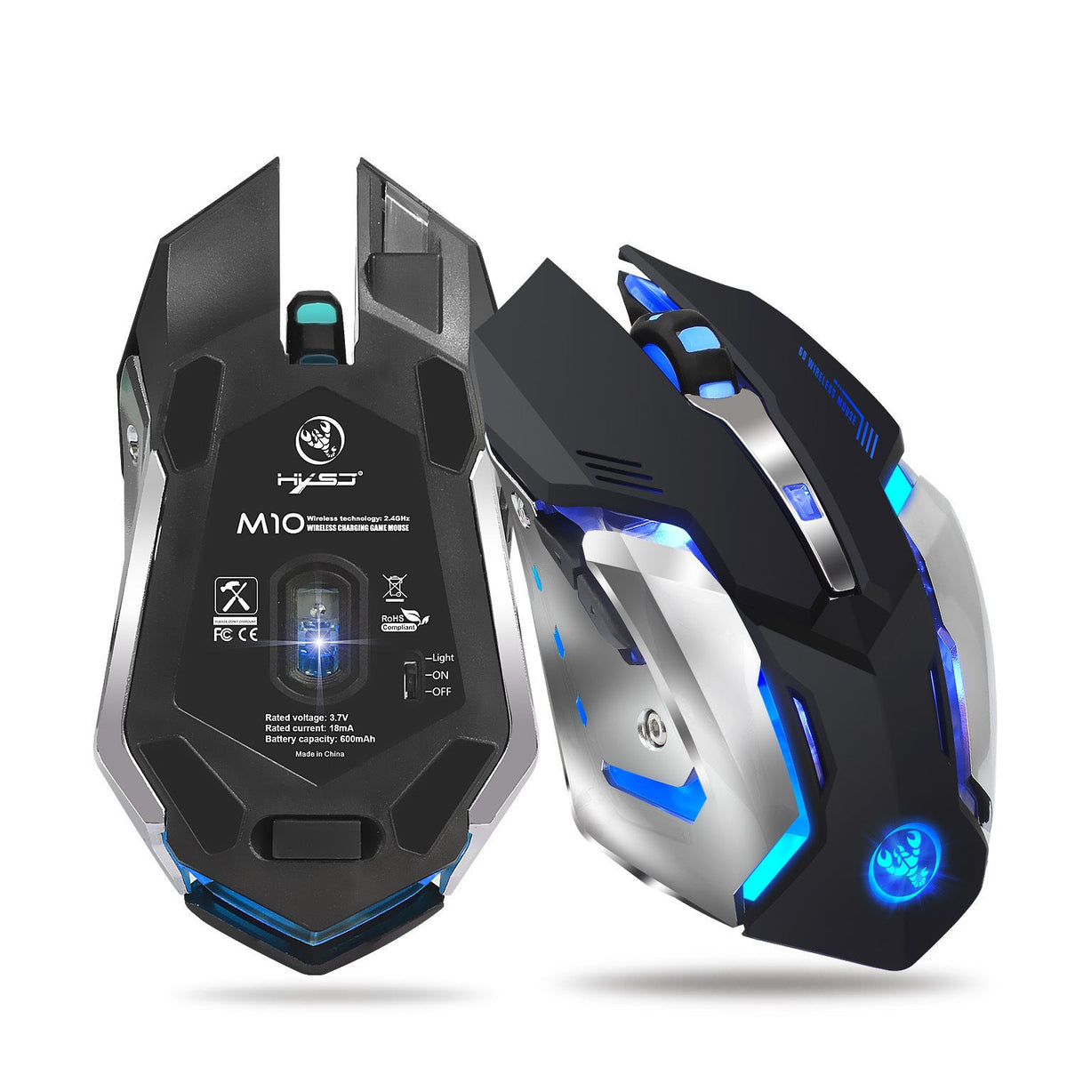 Wireless Gaming Mouse, Rechargeable RGB Breathing Light