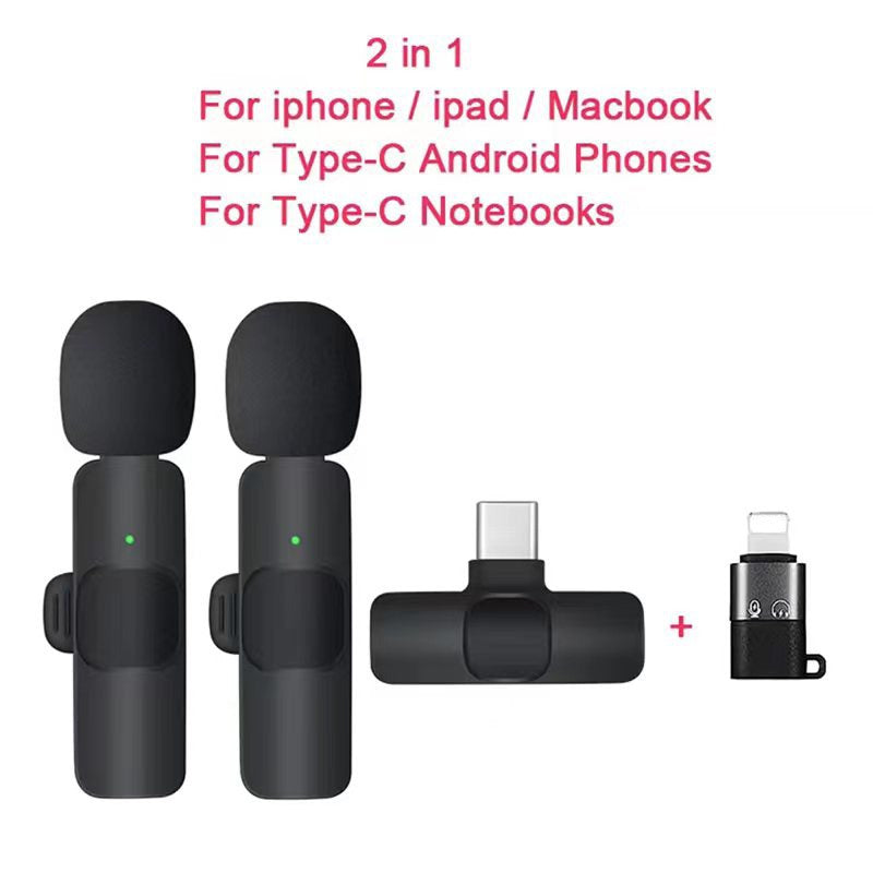Wireless Lavalier Microphone for iPhone and Android Phones