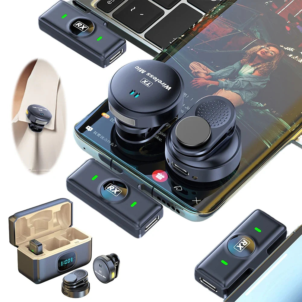 Wireless Clip-On Lapel Mic for Phone Video Recording