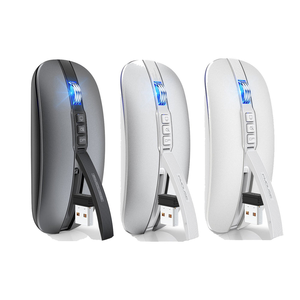 Silent Wireless Mouse with Volume Control, 2.4G & Bluetooth