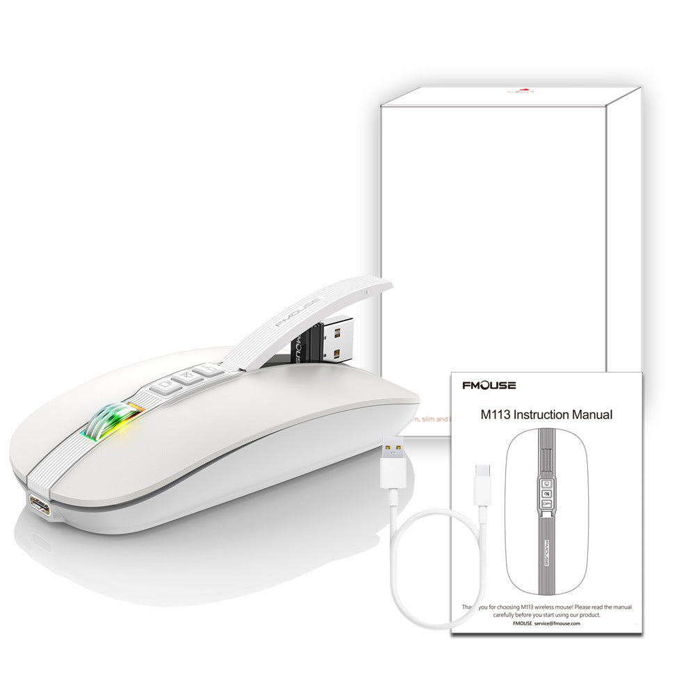 Silent Wireless Mouse with Volume Control, 2.4G & Bluetooth