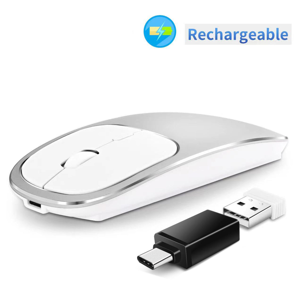 Silent Rechargeable Wireless Mouse for Quiet Desks