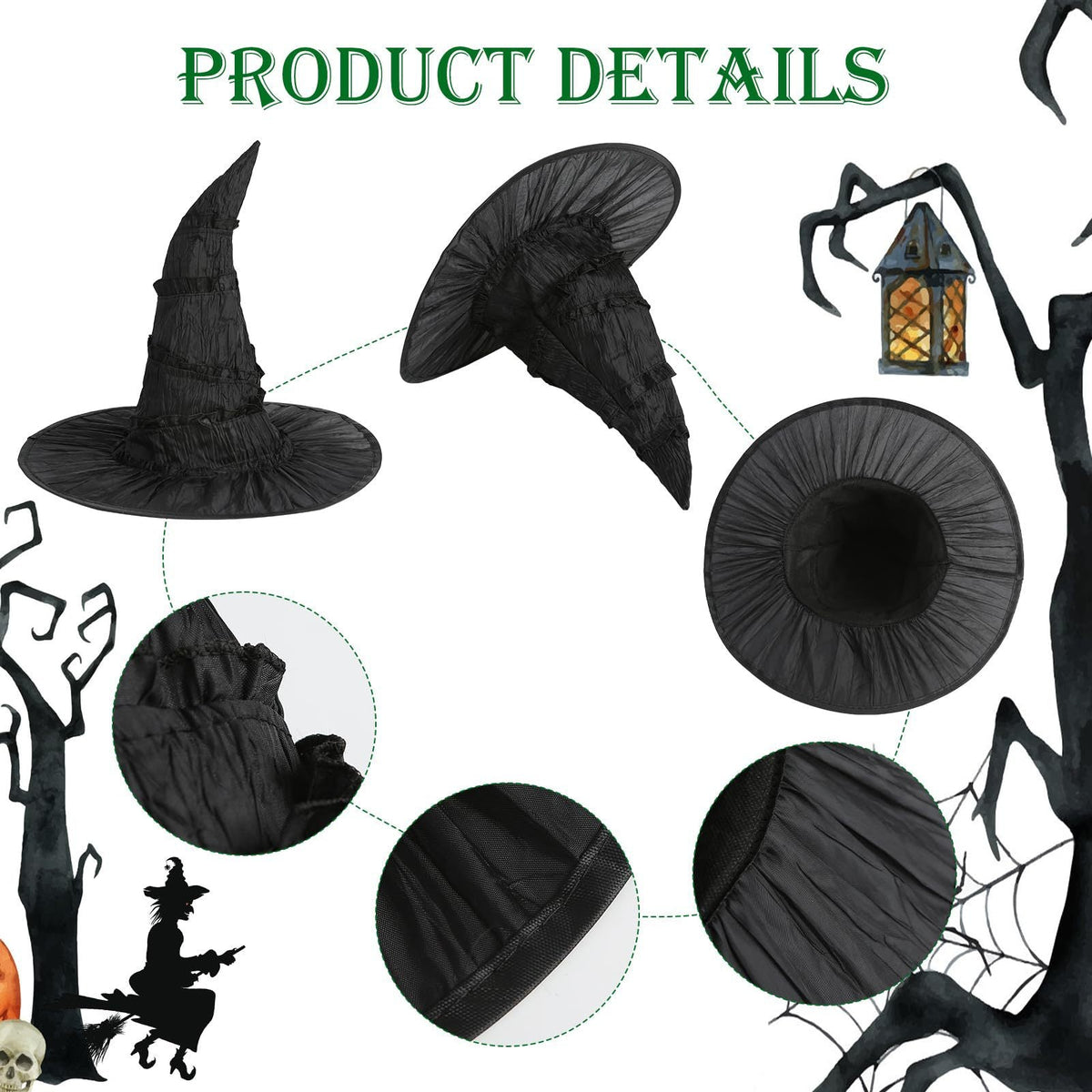 Witch Costume Accessories Set – Hat, Gloves & Glasses