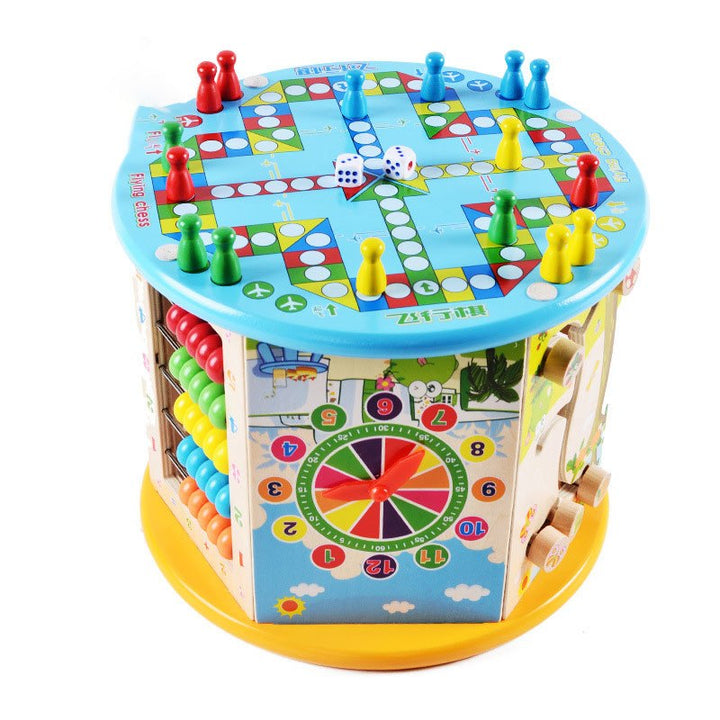 Wooden Activity Cube for Screen-Free Learning & Play