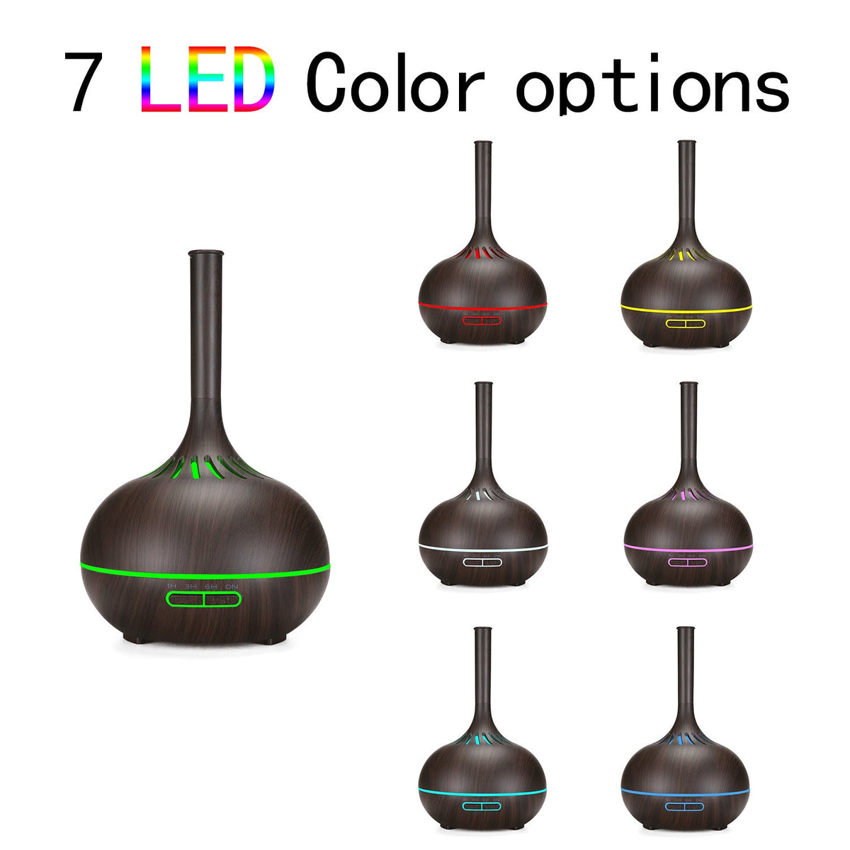 Wood Grain Aroma Diffuser Humidifier with LED Light