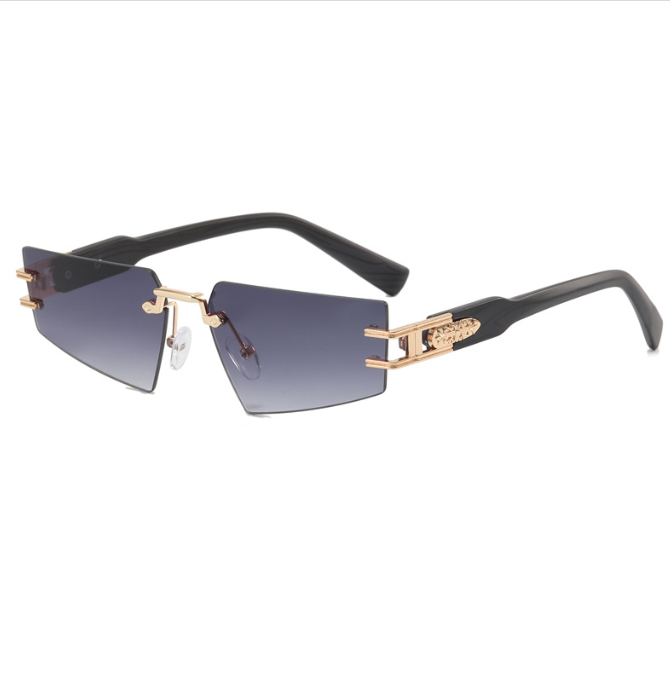 Frameless Wood-Grain Sunglasses for Polished Style
