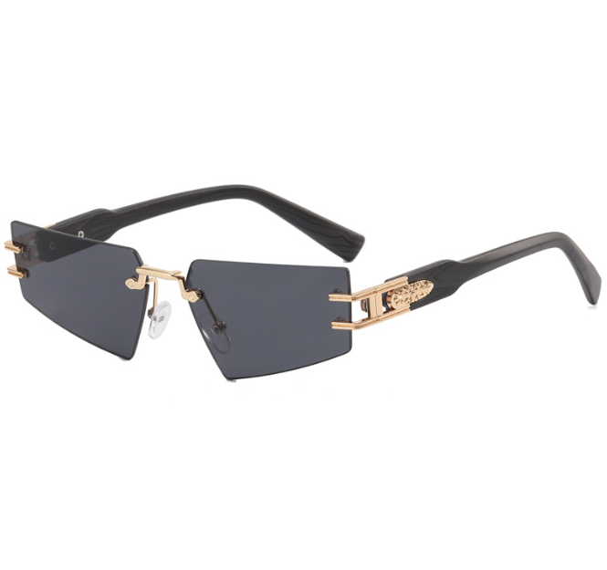 Frameless Wood-Grain Sunglasses for Polished Style
