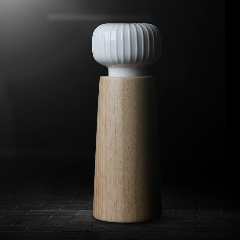 Wood Pepper Mill with Adjustable Ceramic Grinder Rotor