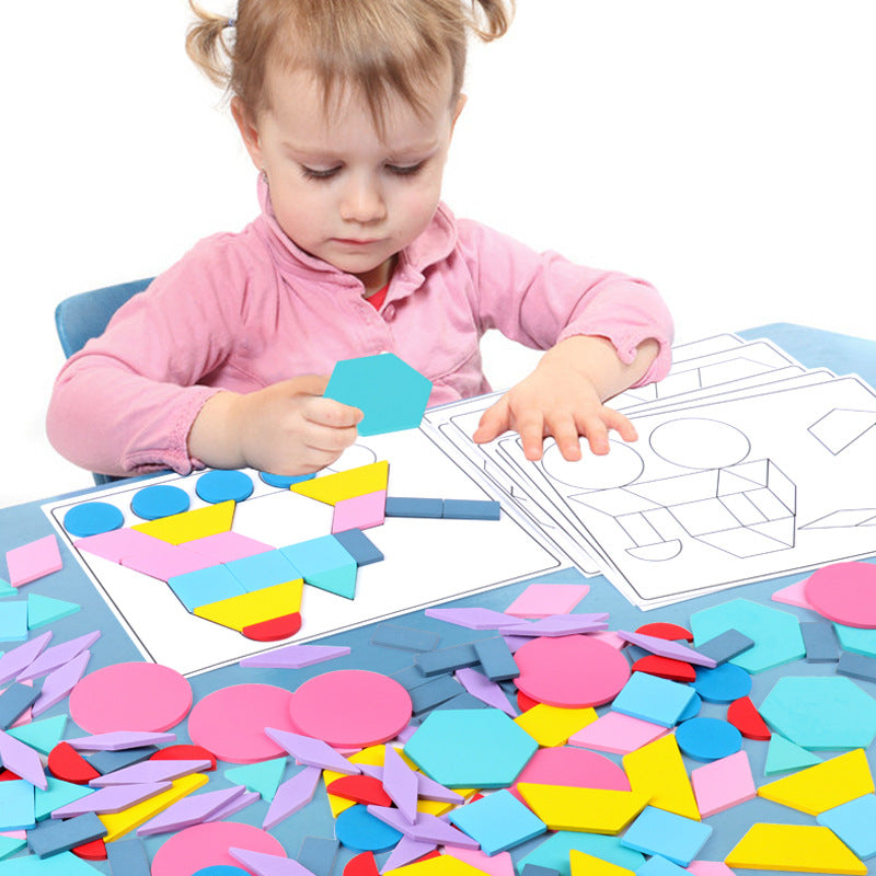 180-Piece Wooden Puzzle Set for Creative Early Learning
