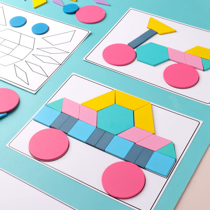 180-Piece Wooden Puzzle Set for Creative Early Learning