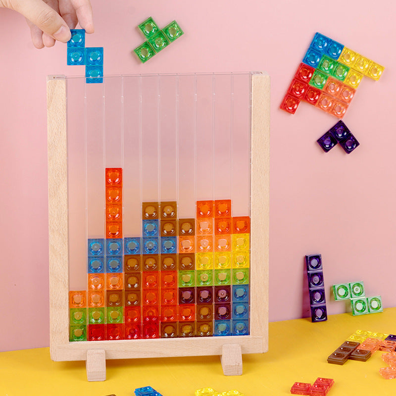 Wooden 3D Tetris Puzzle for Creative Thinking Play