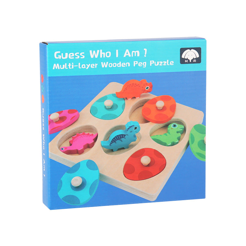 Wooden Dinosaur Puzzle for Early Learning & Fine Motor