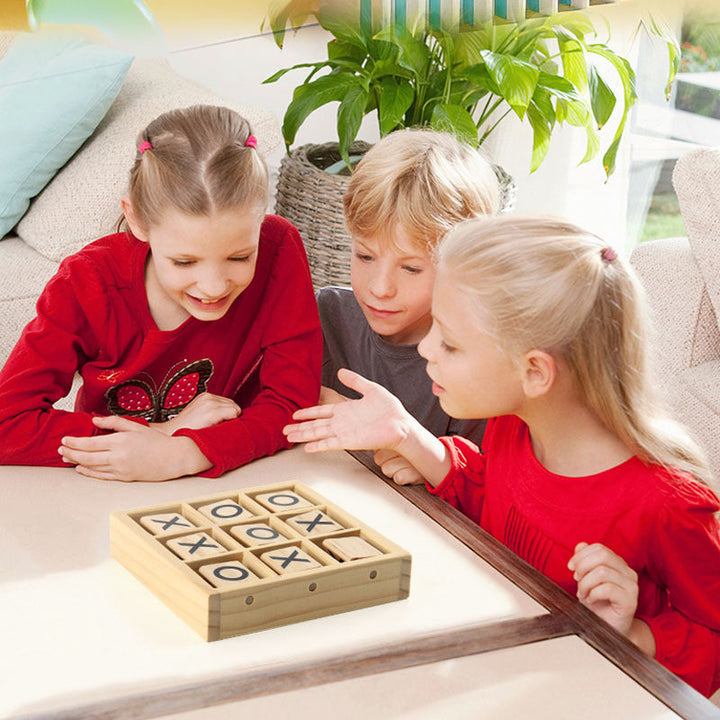 Wooden 3D Tic-Tac-Toe Game for Screen-Free Family Fun