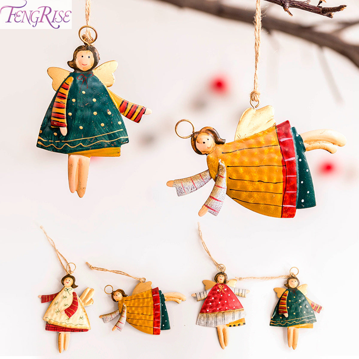 Hand-Painted Angel Christmas Ornaments | Festive Decor