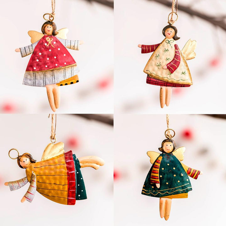 Hand-Painted Angel Christmas Ornaments | Festive Decor