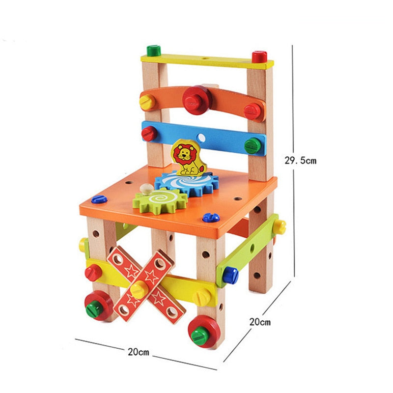 Montessori Wooden Construction Toy for Screen-Free Play