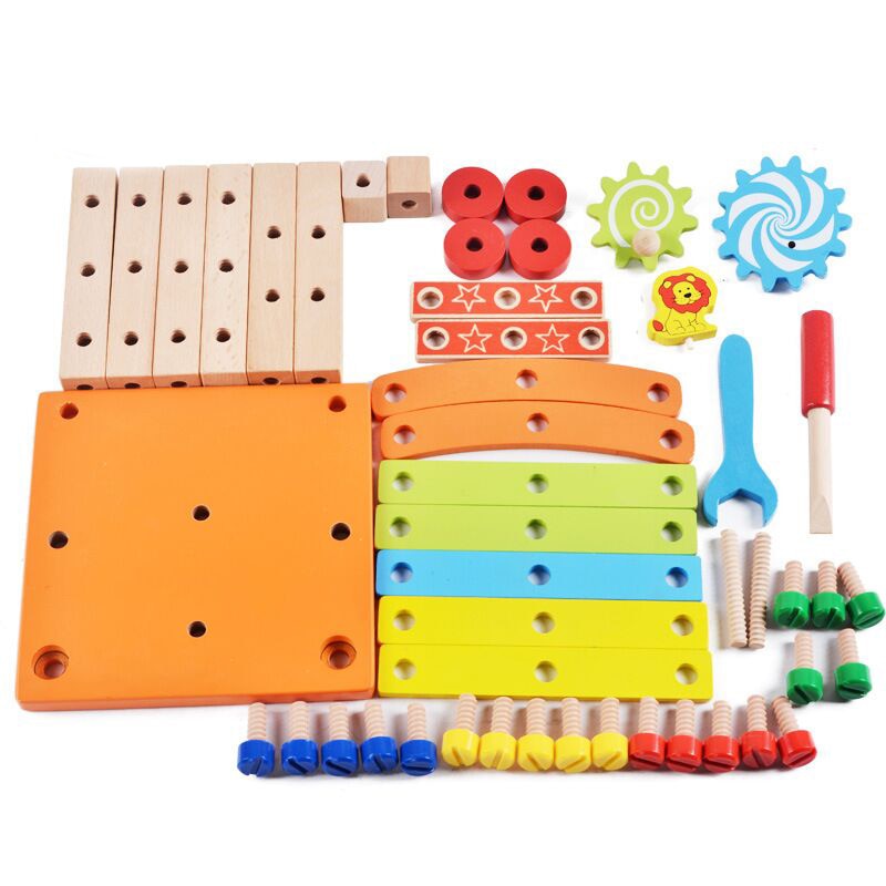 Montessori Wooden Construction Toy for Screen-Free Play