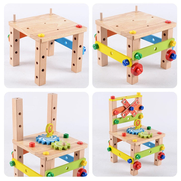 Montessori Wooden Construction Toy for Screen-Free Play