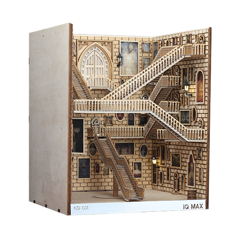 Wooden Book Nook Bookends for Miniature Shelf Decor