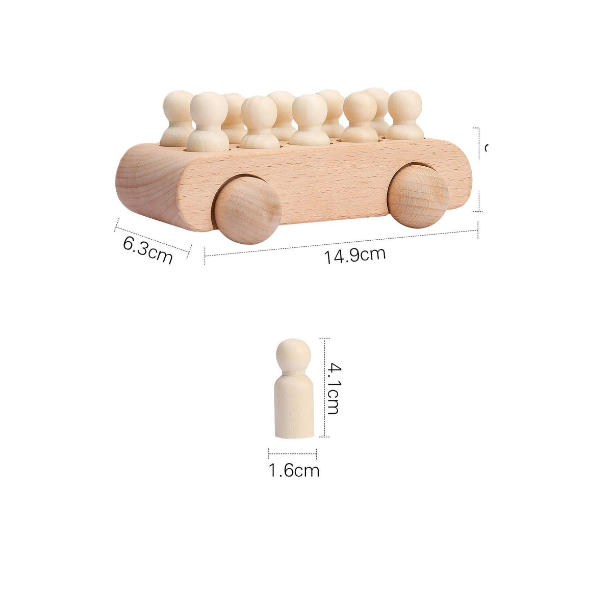 Wooden Educational Toy Car for Hands-On Learning