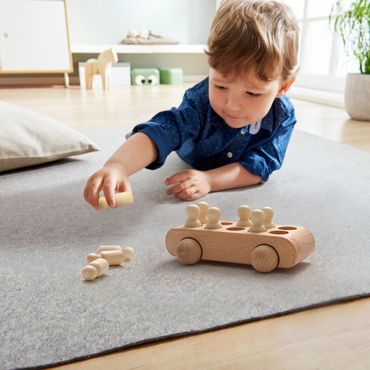 Wooden Educational Toy Car for Hands-On Learning