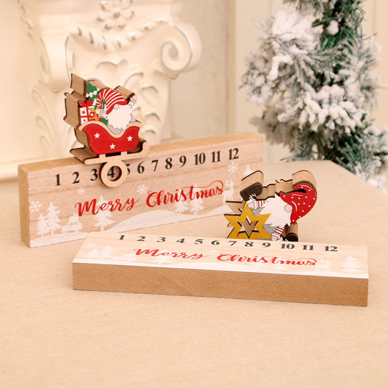 Wooden Christmas Countdown Calendar for Festive Mantels
