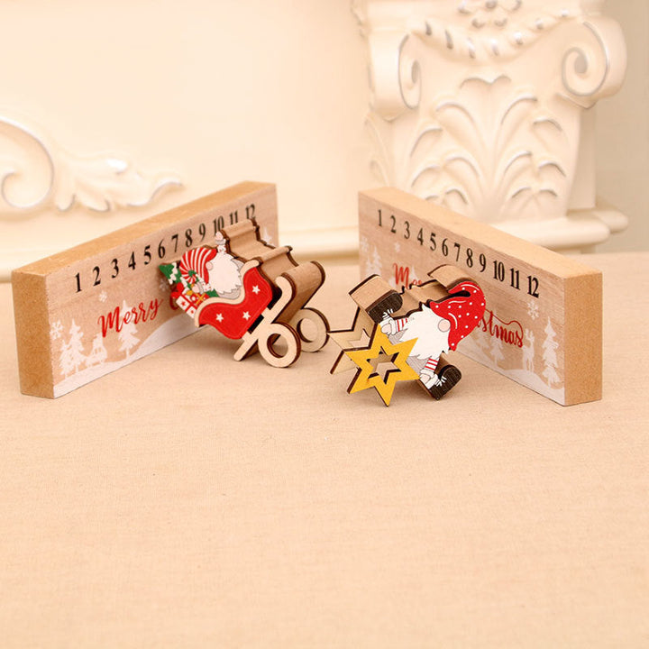 Wooden Christmas Countdown Calendar for Festive Mantels