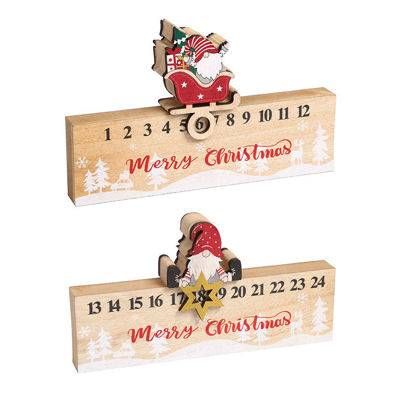 Wooden Christmas Countdown Calendar for Festive Mantels