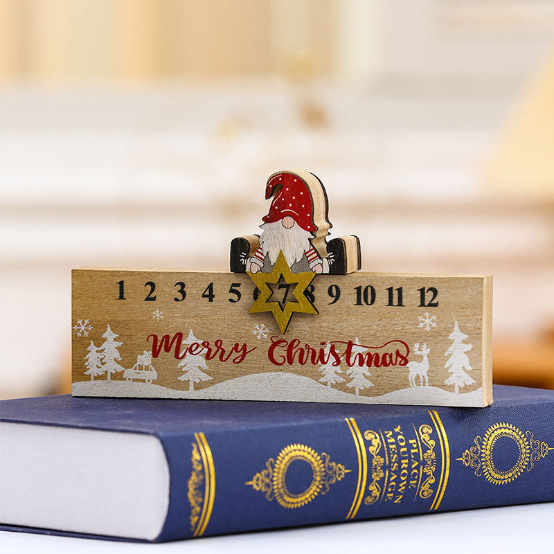 Wooden Christmas Countdown Calendar for Festive Mantels