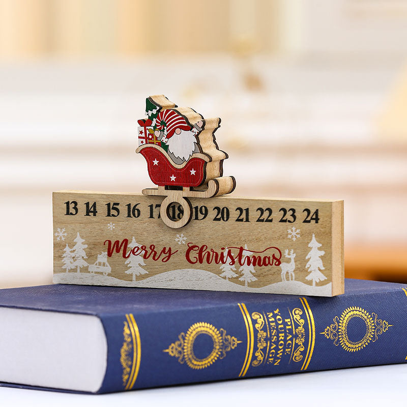 Wooden Christmas Countdown Calendar for Festive Mantels