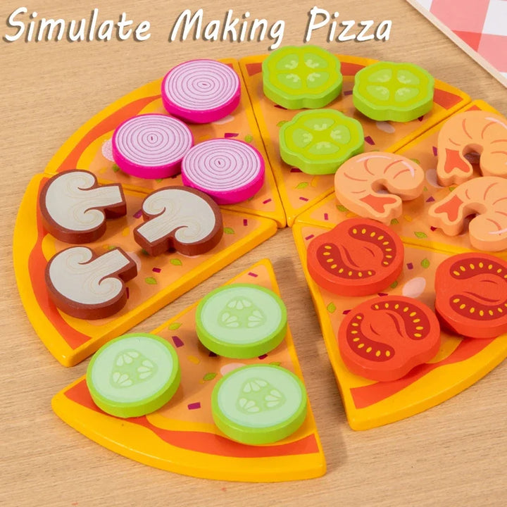 Wooden Pizza & Cookie Puzzle Set for Screen-Free Play