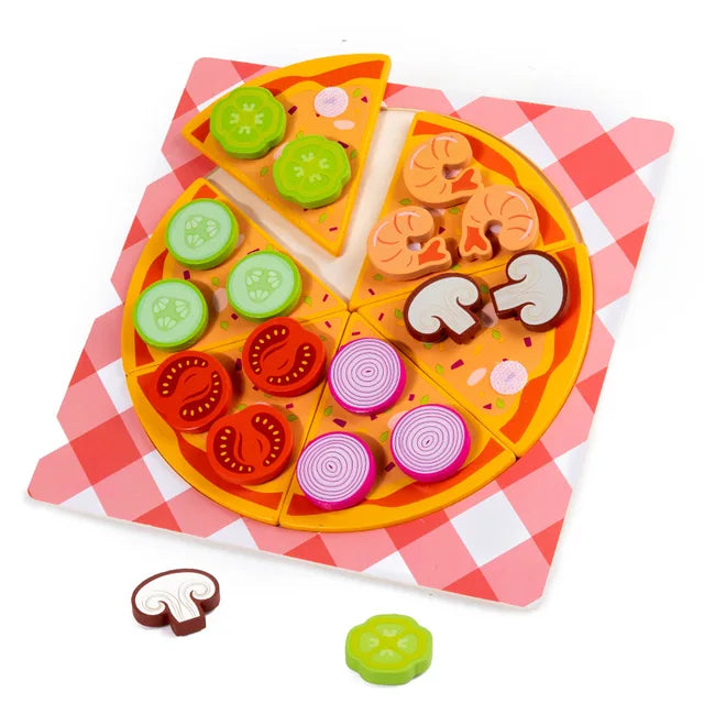 Wooden Pizza & Cookie Puzzle Set for Screen-Free Play