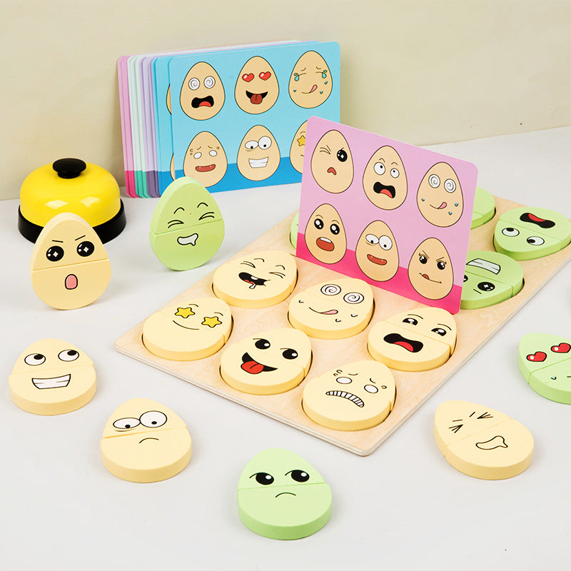 Wooden Emotion Matching Game for Preschool Children Set