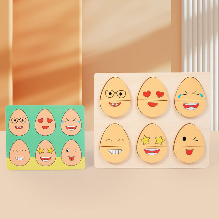 Wooden Expression Matching Game for Focused Learning