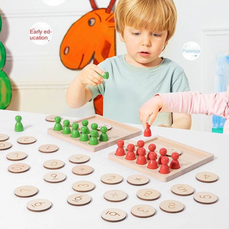 Wooden Ten Frame Math Toy for Early Number Skills