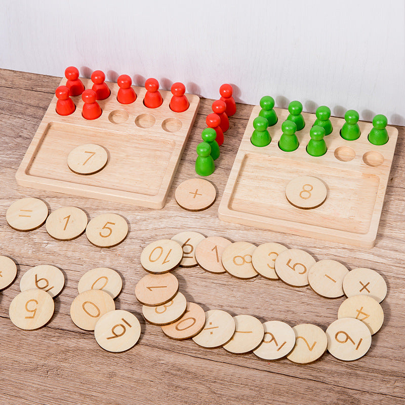 Wooden Ten Frame Math Toy for Early Number Skills